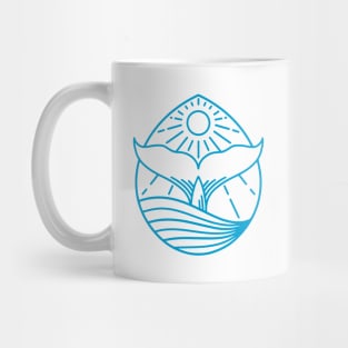 Blue Whale Tail Line Art Mug